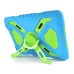 Pepkoo Spider Style 2 in 1 Hybrid  Plastic and Silicone Stand Defender Case with a Screen Film for iPad 5 - Blue/Green