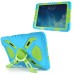 Pepkoo Spider Style 2 in 1 Hybrid  Plastic and Silicone Stand Defender Case with a Screen Film for iPad 5 - Blue/Green