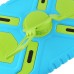 Pepkoo Spider Style 2 in 1 Hybrid  Plastic and Silicone Stand Defender Case with a Screen Film for iPad Mini 1/2/3 - Blue/Green