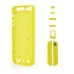 Plastic Back Cover Faceplates with Side Buttons SIM Card Tray for iPhone 5s - Transarent Yellow