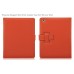 Premium Designer Style Folio Leather Case For iPad 2 / 3 / 4 - Orange