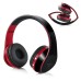 Premium Multi Function Partial Foldable FM Bluetooth Wireless Stereo Headset Headphone for iPhone Samsung iPad Tablet - Black / Red