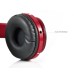 Premium Multi Function Partial Foldable FM Bluetooth Wireless Stereo Headset Headphone for iPhone Samsung iPad Tablet - Black / Red