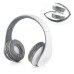 Premium Multi Function Partial Foldable FM Bluetooth Wireless Stereo Headset Headphone for iPhone Samsung iPad Tablet - White / Grey