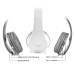 Premium Multi Function Partial Foldable FM Bluetooth Wireless Stereo Headset Headphone for iPhone Samsung iPad Tablet - White / Grey