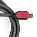 Premium Nylon Net Cord USB Data Sync Charging Cable for Samsung Galaxy S3 / S4 / Note 2 - Black / Red