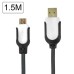 Premium Nylon Net Cord USB Data Sync Charging Cable for Samsung Galaxy S3 / S4 / Note 2 - Black / White