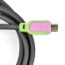 Premium Nylon Net Cord USB Data Sync Charging Cable for Samsung Galaxy S3 / S4 / Note 2 - Green / Pink