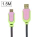 Premium Nylon Net Cord USB Data Sync Charging Cable for Samsung Galaxy S3 / S4 / Note 2 - Green / Pink