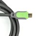 Premium Nylon Net Cord USB Data Sync Charging Cable for Samsung Galaxy S3 / S4 / Note 2 - Grey / Green