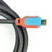 Premium Nylon Net Cord USB Data Sync Charging Cable for Samsung Galaxy S3 / S4 / Note 2 - Orange / Blue