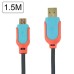 Premium Nylon Net Cord USB Data Sync Charging Cable for Samsung Galaxy S3 / S4 / Note 2 - Orange / Blue