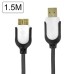 Premium Nylon Net Cord USB Data Sync Charging Cable for Samsung Galaxy S5 Note 3 - Black / White