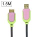 Premium Nylon Net Cord USB Data Sync Charging Cable for Samsung Galaxy S5 Note 3 - Green / Pink