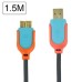 Premium Nylon Net Cord USB Data Sync Charging Cable for Samsung Galaxy S5 Note 3 - Orange / Blue