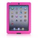 Protective Detachable Silicone And Plastic Hard Case With Stand For iPad 2 / 3 / 4 - Magenta