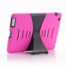 Protective Detachable Silicone And Plastic Hard Case With Stand For iPad 2 / 3 / 4 - Magenta