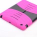 Protective Detachable Silicone And Plastic Hard Case With Stand For iPad 2 / 3 / 4 - Magenta