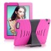 Protective Detachable Silicone And Plastic Hard Case With Stand For iPad 2 / 3 / 4 - Magenta