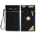 Pyramid Rivet Ornament Zipper Magnetic Folio Leather Wallet Flip Case Cover With Card Slot Holder For Samsung Galaxy S3 I9300 I9305