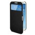 Quality S View Mouse Grain Leather Wake Sleep Flip Case For Samsung Galaxy S4 i9500 - Black