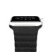 Quilted Genuine Leather With Adjustable Magnetic Closure Watch Band For Apple Watch 38 mm - Black