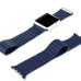 Quilted Genuine Leather With Adjustable Magnetic Closure Watch Band For Apple Watch 38 mm - Dark Blue