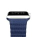 Quilted Genuine Leather With Adjustable Magnetic Closure Watch Band For Apple Watch 38 mm - Dark Blue