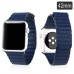 Quilted Genuine Leather With Adjustable Magnetic Closure Watch Band For Apple Watch 42 mm - Dark Blue