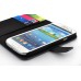 Retro Leather Wallet Case For Samsung Galaxy S3 i9300 - Dark Blue