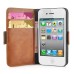 Retro Trend Dual-Magnetic-Clasp Design Folio PU Leather Flip Stand Case Tough Hybrid Cover With Card Slot Holder For iPhone 4S iPhone 4