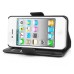 Retro Trend Dual-Magnetic-Clasp Design Folio PU Leather Flip Stand Case Tough Hybrid Cover With Card Slot Holder For iPhone 4S iPhone 4