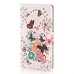 Rhinestone Magnetic Flip Leather Case with Card Slot Cover for Samsung Galaxy S5 G900 - Circle and Butterflies