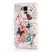 Rhinestone Magnetic Flip Leather Case with Card Slot Cover for Samsung Galaxy S5 G900 - Circle and Butterflies