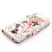 Rhinestone Magnetic Flip Leather Case with Card Slot Cover for Samsung Galaxy S5 G900 - Circle and Butterflies