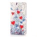 Rhinestone Magnetic Flip Leather Case with Card Slot Cover for Samsung Galaxy S5 G900 - Loving Hearts