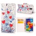 Rhinestone Magnetic Flip Leather Case with Card Slot Cover for Samsung Galaxy S5 G900 - Loving Hearts