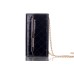 Rhinestone Magnetic Snap PU Leather Chain Handbag Folio Case With Card Slots for iPhone 7 - Black