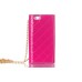 Rhinestone Magnetic Snap PU Leather Chain Handbag Folio Case With Card Slots for iPhone 7 - Magenta