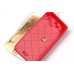 Rhinestone Magnetic Snap PU Leather Chain Handbag Folio Case With Card Slots for iPhone 7 - Red