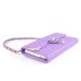 Rhinestone Magnetic Snap PU Leather Folio Case With Card Slots And Straps For iPhone 6 4.7 inch - Light Purple