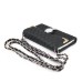 Rhinestone Magnetic Snap PU Leather Folio Case With Card Slots And Straps For iPhone 6 Plus - Black