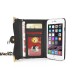 Rhinestone Magnetic Snap PU Leather Folio Case With Card Slots And Straps For iPhone 6 Plus - Black