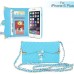 Rhinestone Magnetic Snap PU Leather Folio Case With Card Slots And Straps For iPhone 6 Plus - Light Blue