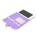 Rhinestone Magnetic Snap PU Leather Folio Case With Card Slots And Straps For iPhone 6 Plus - Light Purple