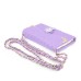 Rhinestone Magnetic Snap PU Leather Folio Case With Card Slots And Straps For iPhone 6 Plus - Light Purple