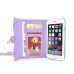 Rhinestone Magnetic Snap PU Leather Folio Case With Card Slots And Straps For iPhone 6 Plus - Light Purple