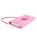 Rhinestone Magnetic Snap PU Leather Folio Case With Card Slots And Straps For iPhone 6 Plus - Pink