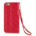 Rhinestone Magnetic Snap PU Leather Folio Case With Card Slots And Straps for iPhone 7 - Red