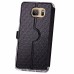 Rhombus Design Window View Flip Stand Leather Wallet Case for Samsung Galaxy S7 Edge - Black